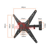 Fastening (bracket) LTC LXLCD82 26"-55" for television, monitor TV LED LCD OLED PLASMA wall inclined-rotary adjustable VESA 75~400 mm 50 kg