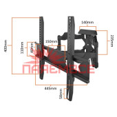 Крепление (кронштейн) LTC LXLCD101 26"-60" для телевизора, монитора TВ LED LCD OLED ПЛАЗМА настенное наклонно-поворотное регулируемое VESA 50x50~400x400 мм 35 кг
