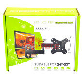 Крепление (кронштейн) V-STAR 4771 (TA14) 14"-27" для телевизора, монитора TВ LED LCD OLED ПЛАЗМА настенное наклонно-поворотное регулируемое VESA 50x50~100x100 мм 10 кг