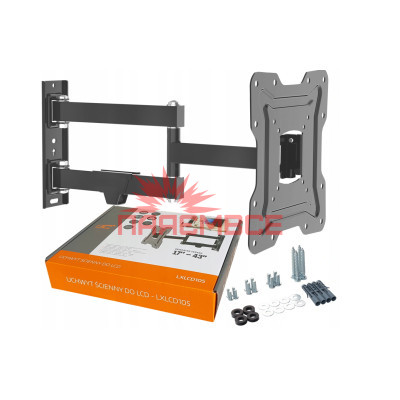 Кріплення (кронштейн) LTC LXLCD105 17"-43" для телевізора, монітора ТБ LED LCD OLED ПЛАЗМА настінне похило-поворотне регульоване VESA 75x75~200x200 мм 25 кг