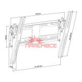 Крепление (кронштейн) KSL WM2N 32"-55" для телевизора, монитора TВ LED LCD OLED ПЛАЗМА настенное наклонное VESA 200x200~400x400 мм 50 кг