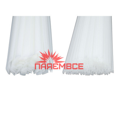 50 грам треугольник PE/U натуральный (полубелый) (молочный). Прутки (электроды) (стержни) PE/U (PE+U) (PE-U) (ПЭ/У) (Полиэтилен Универсальный) для пайки/сварки/ремонта пластика (пластмасс) Авто Мото