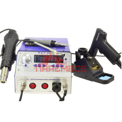 Термоповітряна паяльна станція 4/1 фен+паяльник+демонтажний пістолет+вакумне захоплення W. E. P 948-II