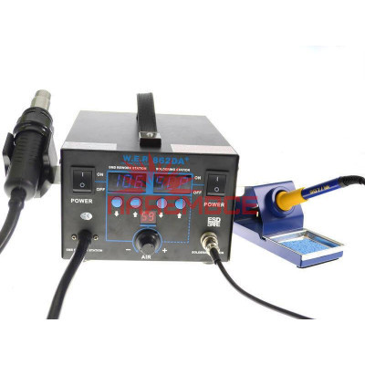 Термоповітряна паяльна станція 2/1 W. E. P 862DA+ фен (термофен/паяльний фен) 28л/хв. компресор