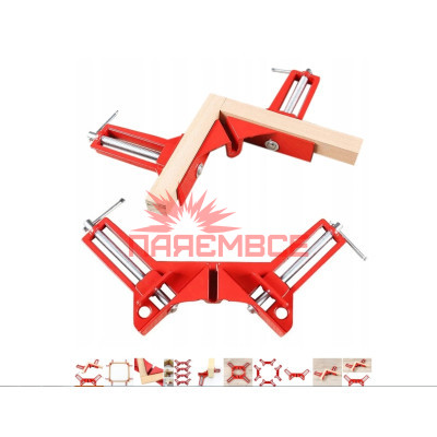 Струбцина затискний інструмент столярний кутовий ПАЯЄМВСЕ 75 мм червоний