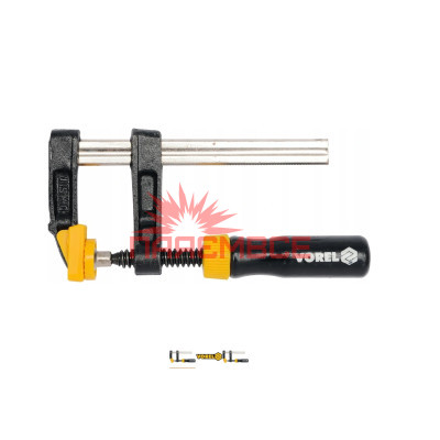 Струбцина столярна F-подібна затискний інструмент столярний тип F VOREL 37102 200*50 мм