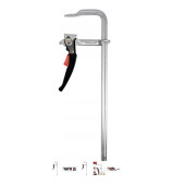 Струбцина автоматична (швидкозатискна) (одноручна) F-подібна сталева кована храповий механізм тріскачка затискний інструмент столярний тип F YATO YT-63954 400*100 мм