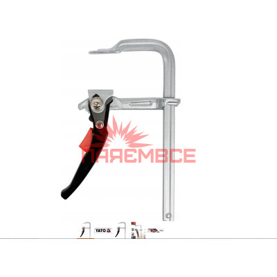 Струбцина автоматична (швидкозатискна) (одноручна) F-подібна сталева кована храповий механізм тріскачка затискний інструмент столярний тип F YATO YT-63951 200*100 мм