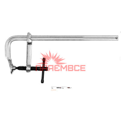 Струбцина столярна F-подібна затискний інструмент столярний стальний кований тип F YATO YT-64111 250*80 мм 10"